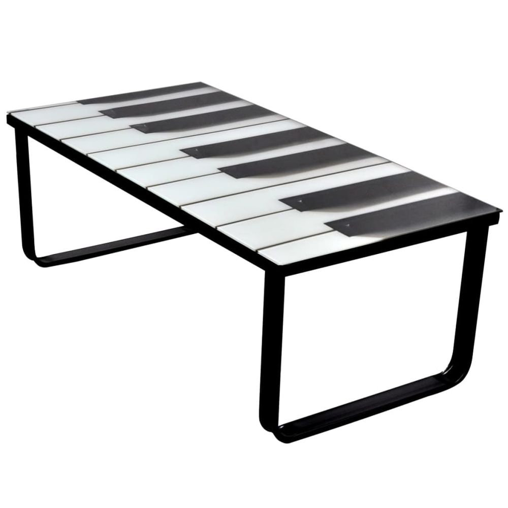 Coffee Table with Glass Top vidaXL Rectangular - Coffee Table from vidaXL