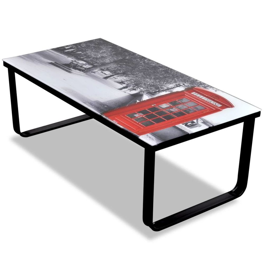 Coffee Table with Glass Top vidaXL Rectangular - Coffee Table from vidaXL