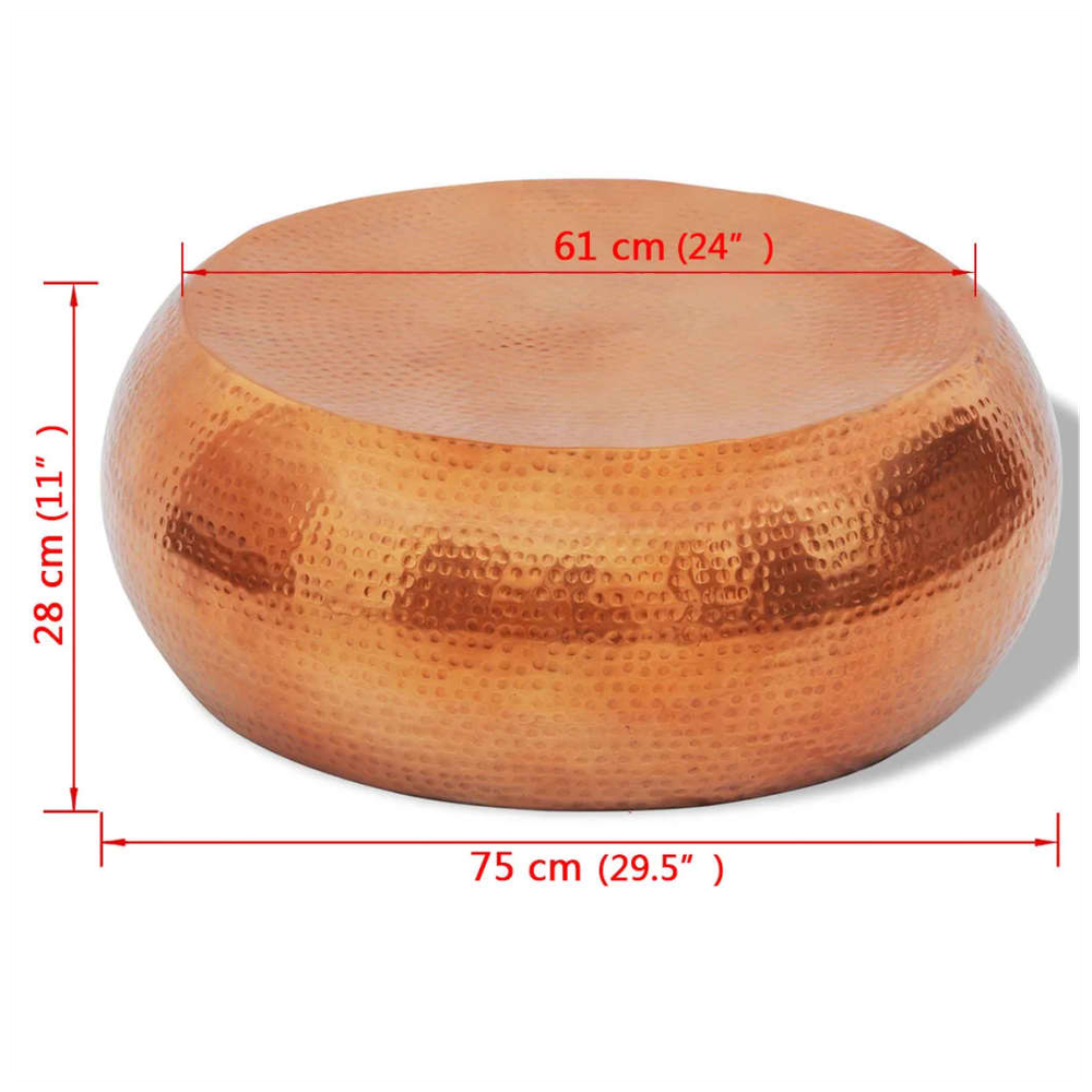 Hammered Aluminium Coffee Table vidaXL Silver - Coffee Table from vidaXL