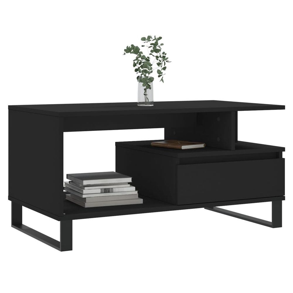 Coffee Table Black 90x49x45 cm vidaXL Engineered Wood - Coffee Table from vidaXL