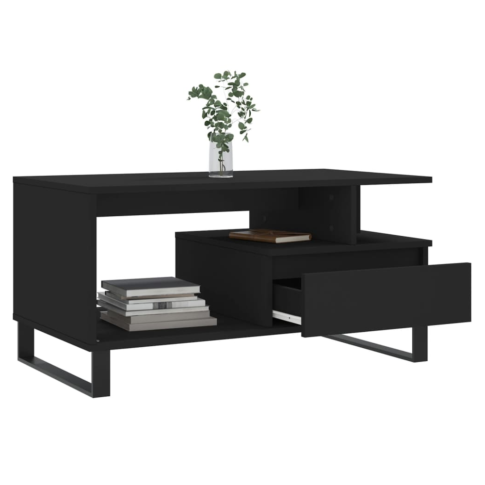 Coffee Table Black 90x49x45 cm vidaXL Engineered Wood - Coffee Table from vidaXL