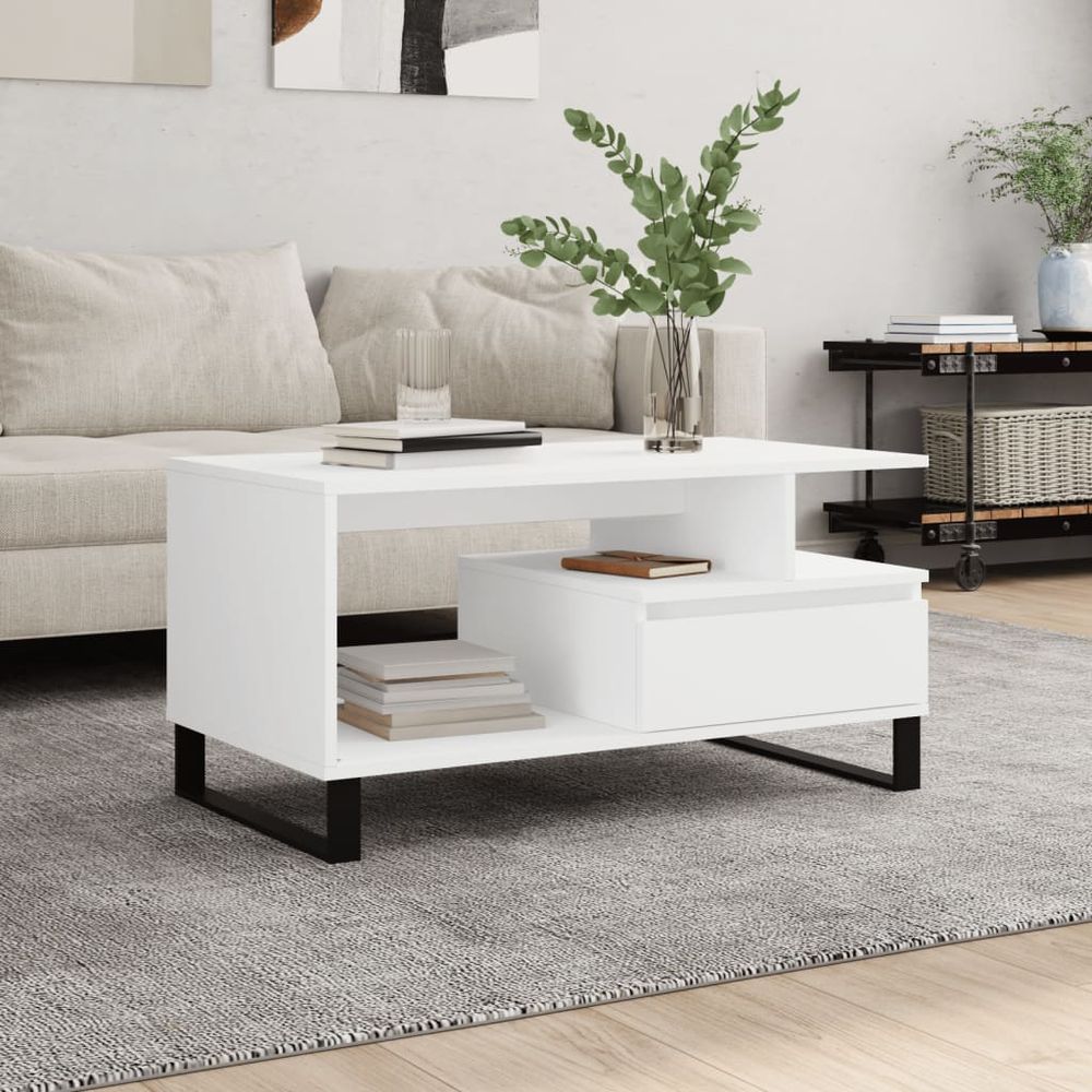Coffee Table Black 90x49x45 cm vidaXL Engineered Wood - Coffee Table from vidaXL