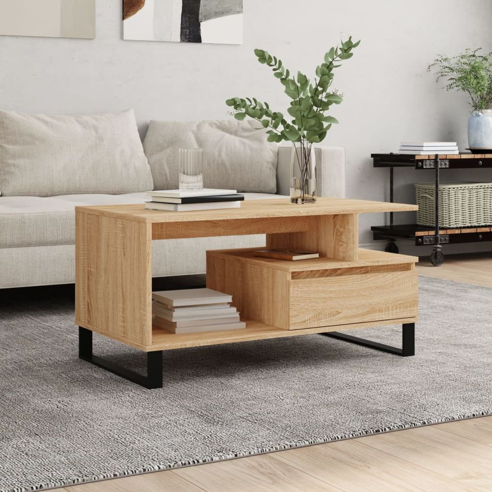 Coffee Table Black 90x49x45 cm vidaXL Engineered Wood - Coffee Table from vidaXL
