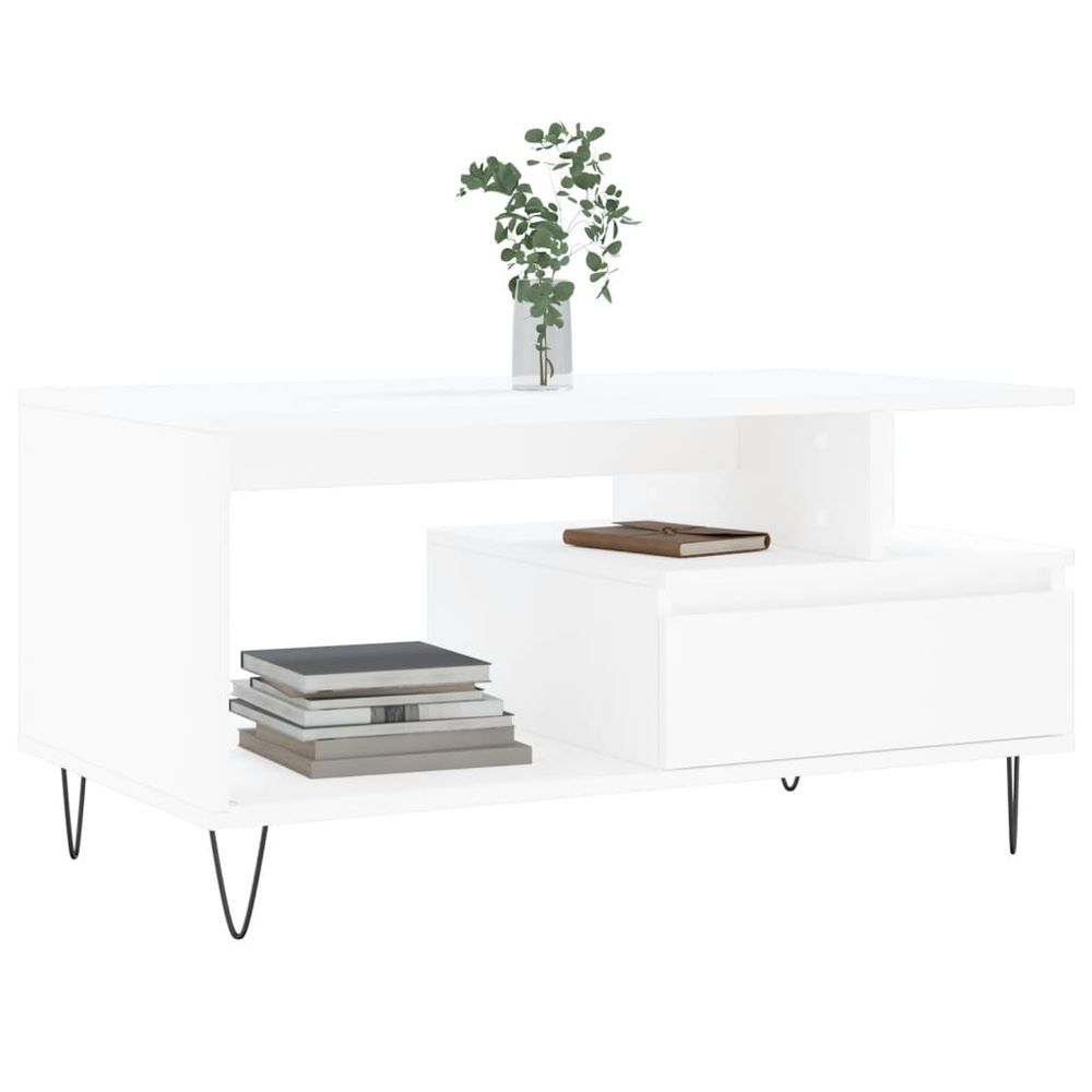 Coffee Table White 90x49x45 cm vidaXL Engineered Wood - Coffee Table from vidaXL