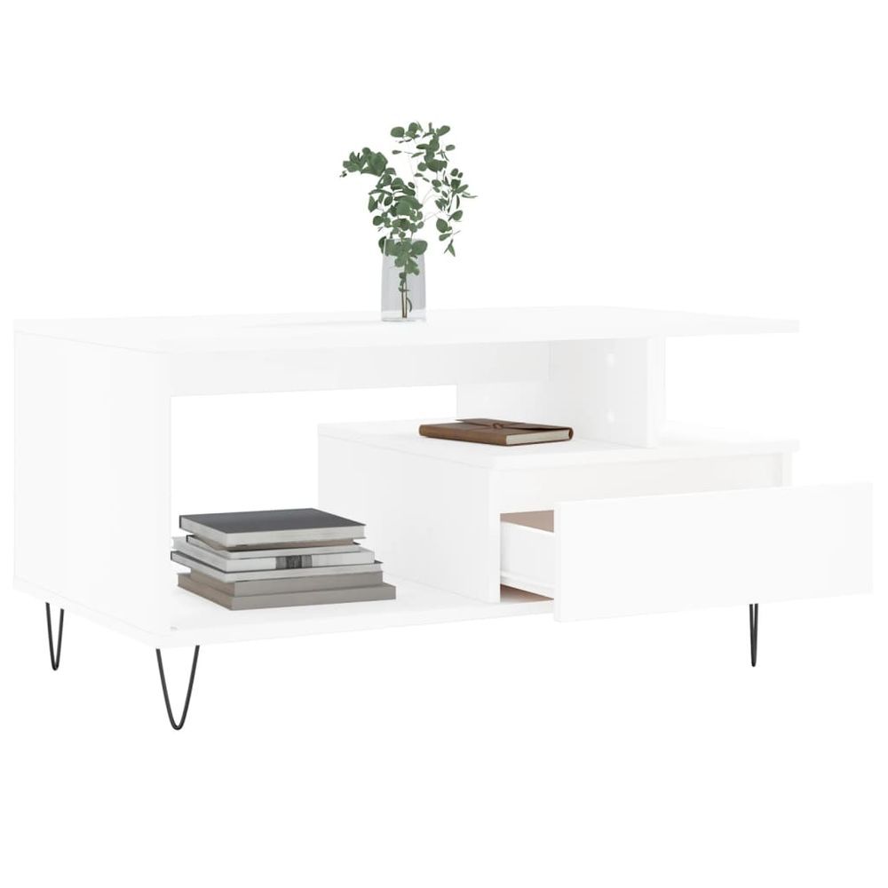 Coffee Table White 90x49x45 cm vidaXL Engineered Wood - Coffee Table from vidaXL