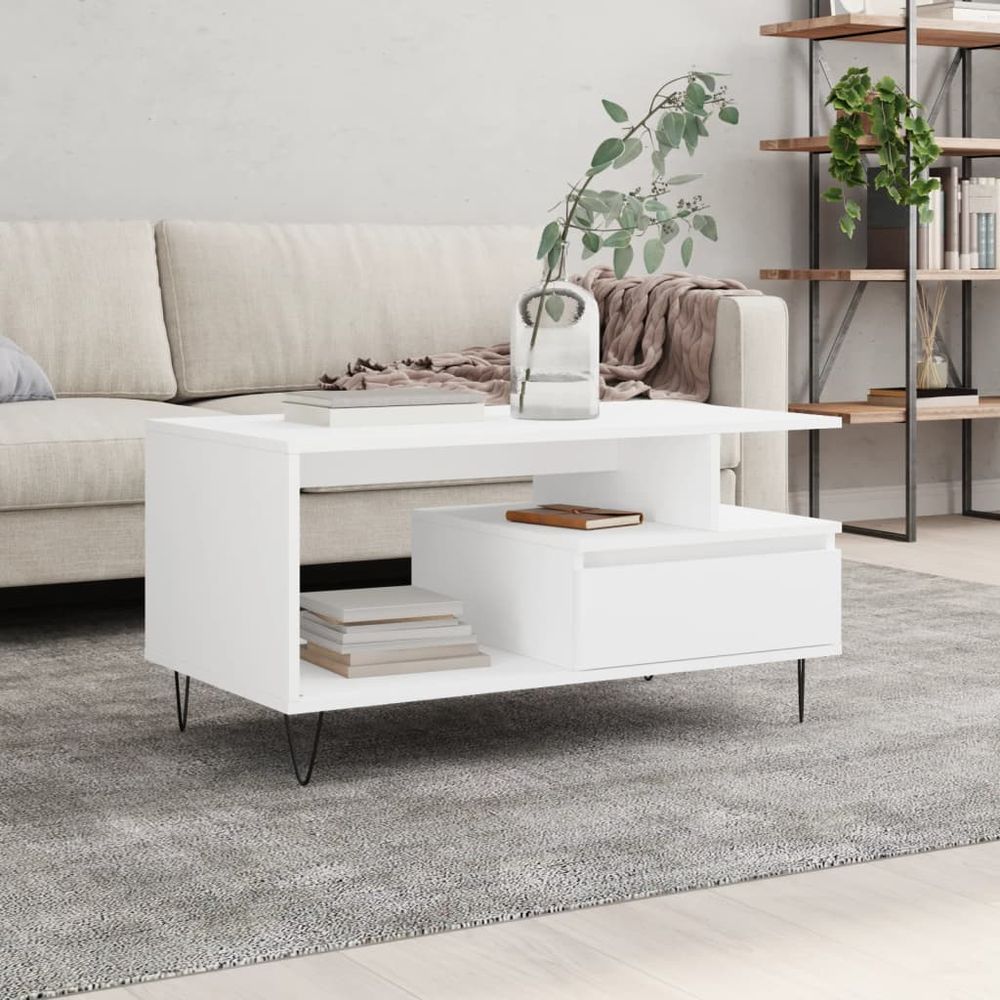 Coffee Table White 90x49x45 cm vidaXL Engineered Wood - Coffee Table from vidaXL