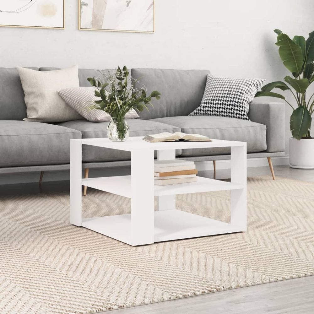 Coffee Table White 59.5x59.5x40 cm vidaXL Engineered Wood - Coffee Table from vidaXL