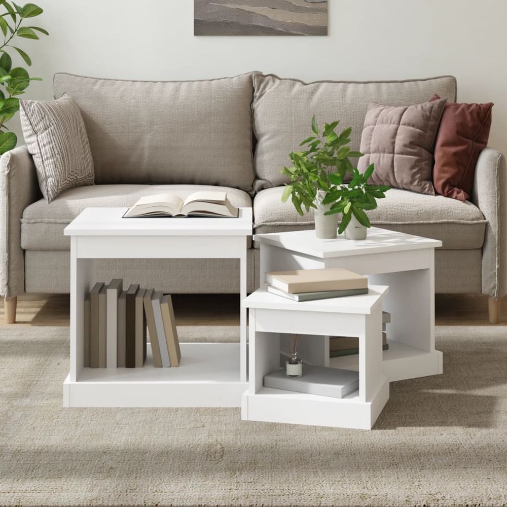 Coffee Tables 3 pcs White Engineered Wood vidaXL - Coffee Table from vidaXL