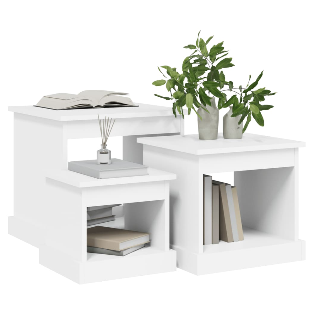 Coffee Tables 3 pcs White Engineered Wood vidaXL - Coffee Table from vidaXL