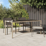 Garden Table Brown vidaXL 190x90x75 cm Tempered Glass and Poly Rattan - Coffee Table from vidaXL