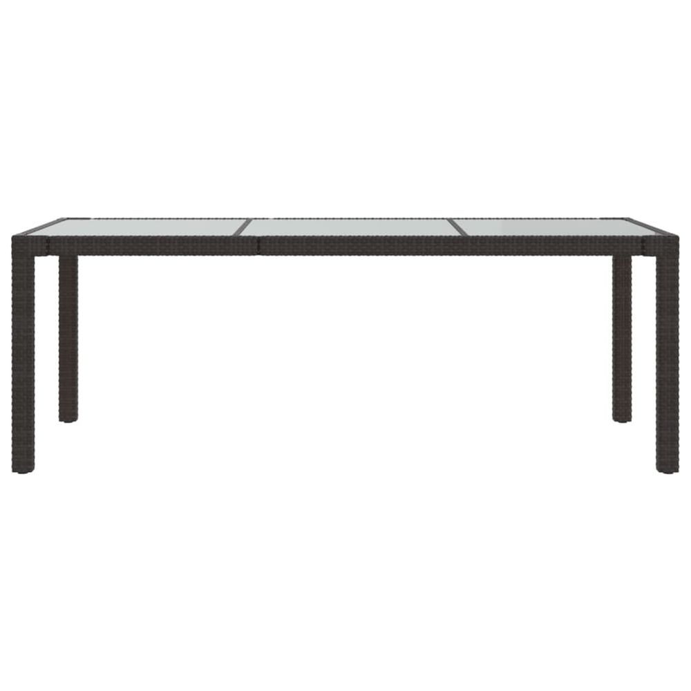 Garden Table Brown vidaXL 190x90x75 cm Tempered Glass and Poly Rattan - Coffee Table from vidaXL