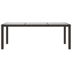 Garden Table Brown vidaXL 190x90x75 cm Tempered Glass and Poly Rattan - Coffee Table from vidaXL