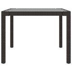 Garden Table Brown vidaXL 190x90x75 cm Tempered Glass and Poly Rattan - Coffee Table from vidaXL