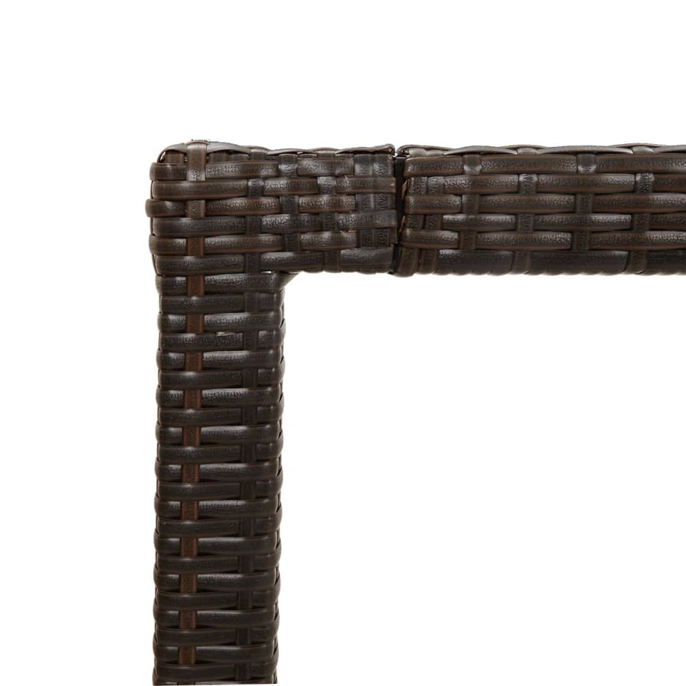 Garden Table Brown vidaXL 190x90x75 cm Tempered Glass and Poly Rattan - Coffee Table from vidaXL