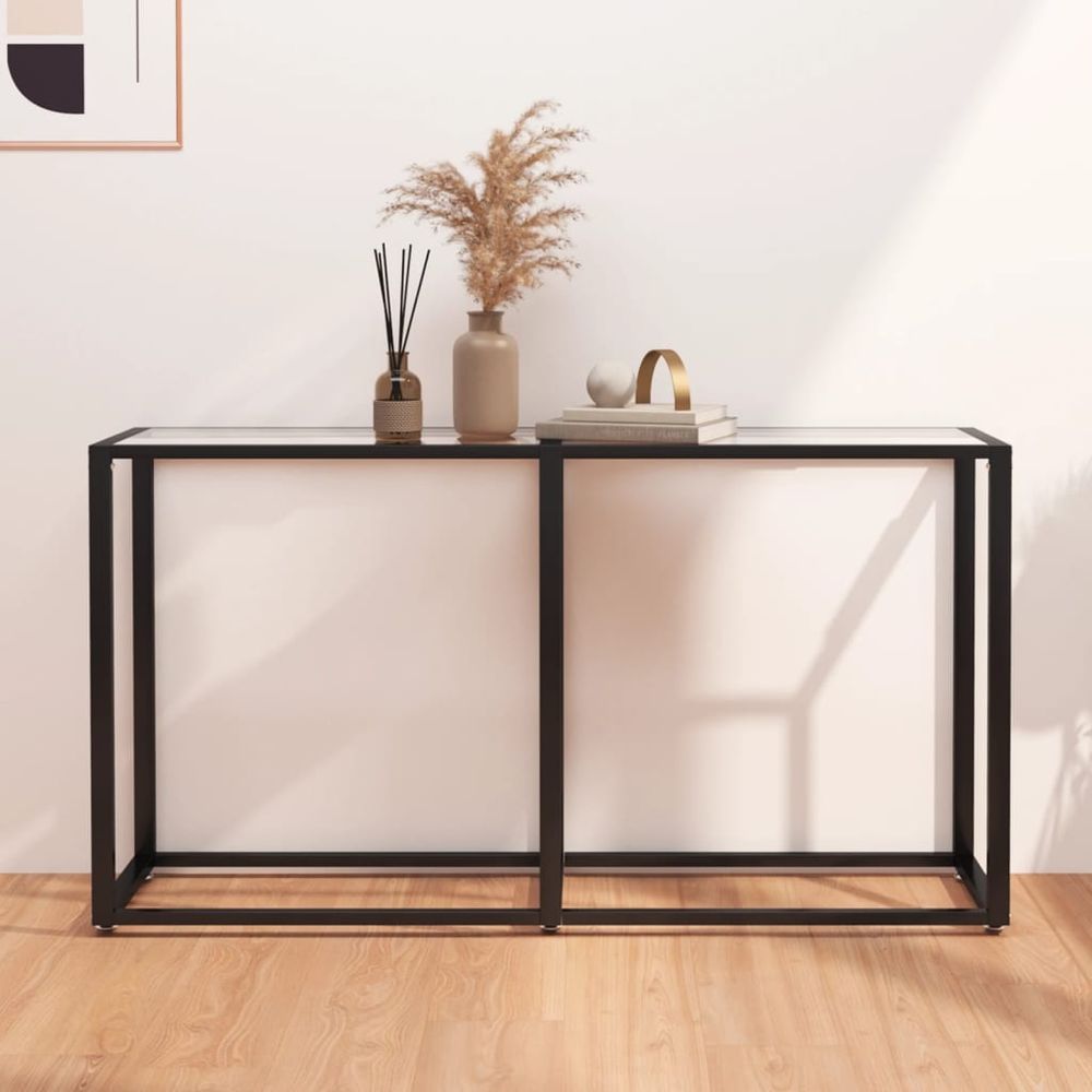 Console Table vidaXL Transparent 140x35x75.5cm Tempered Glass - Console Table from vidaXL