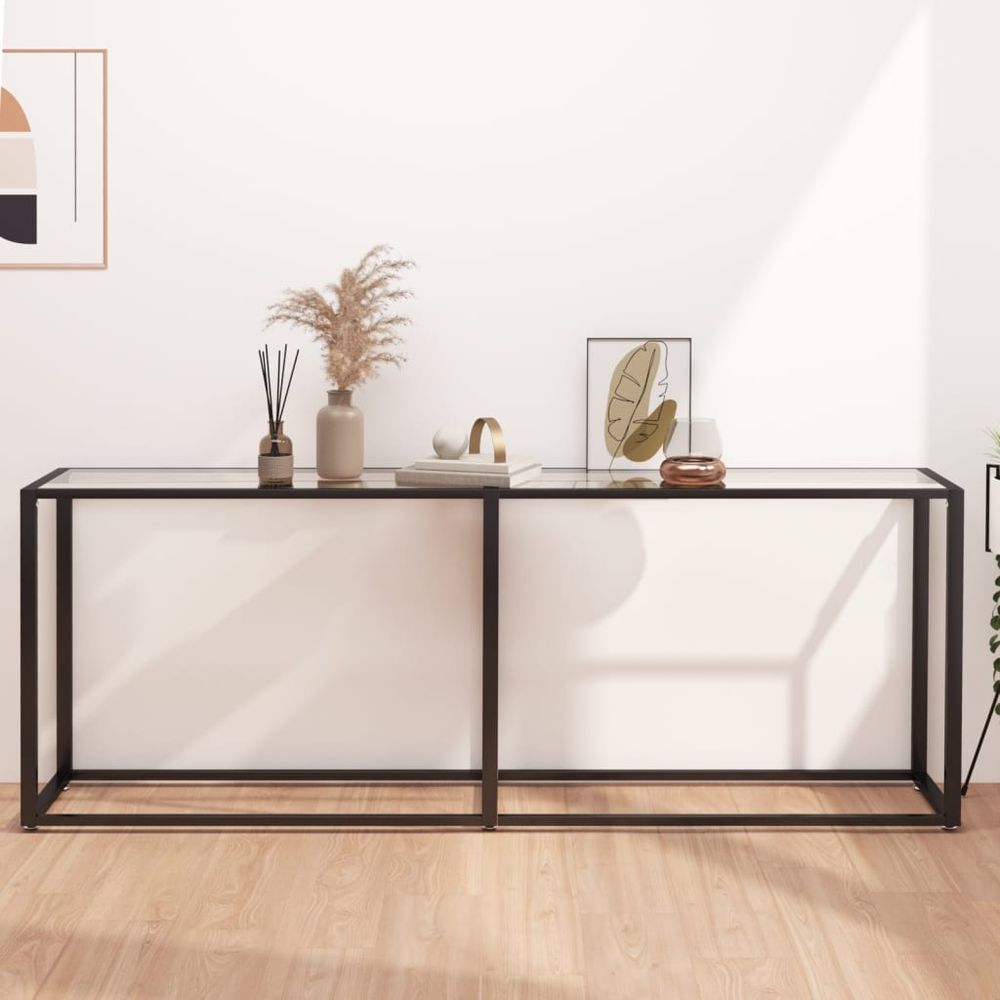 Console Table vidaXL Transparent 140x35x75.5cm Tempered Glass - Console Table from vidaXL