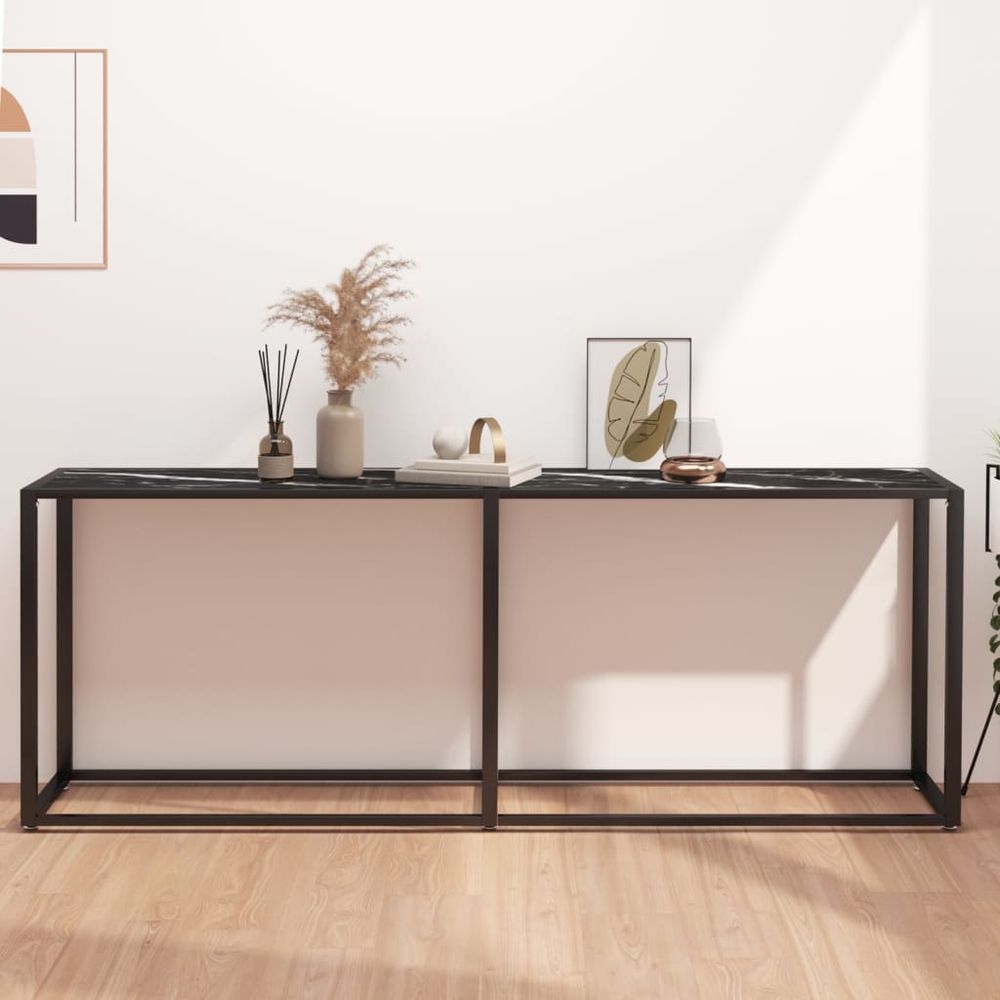 Console Table vidaXL Transparent 140x35x75.5cm Tempered Glass - Console Table from vidaXL