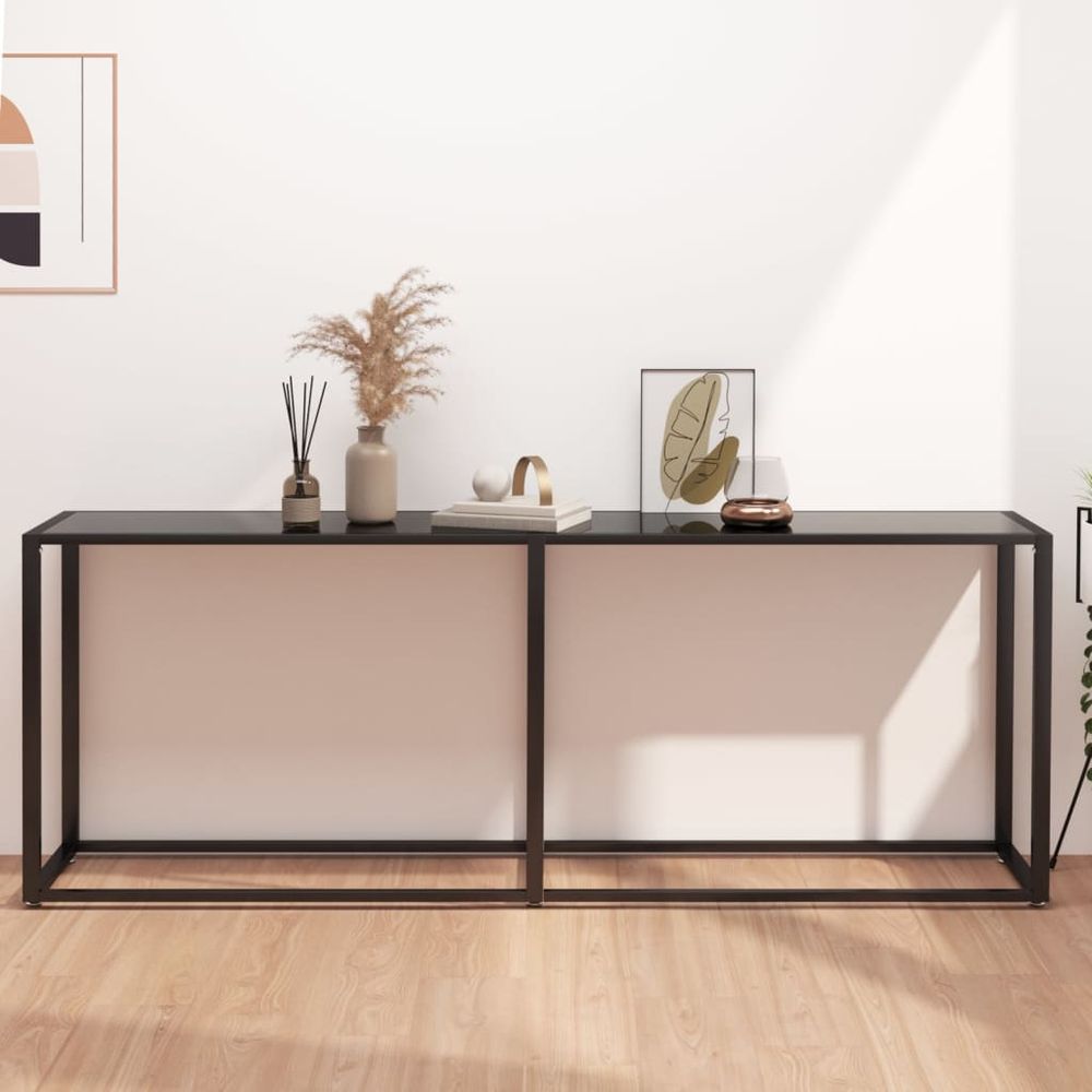 Console Table vidaXL Transparent 140x35x75.5cm Tempered Glass - Console Table from vidaXL