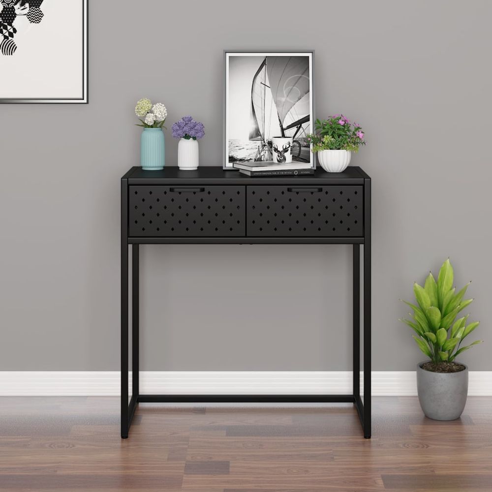 Console Table Black 72x35x75 cm vidaXL Steel - Console Table from vidaXL