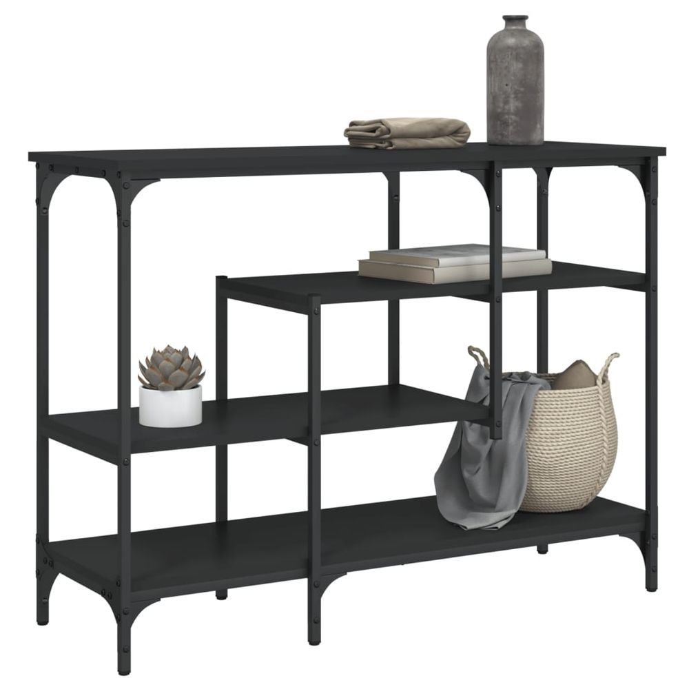 Console Table with Shelves Black vidaXL 100x35x75 cm - Console Table from vidaXL
