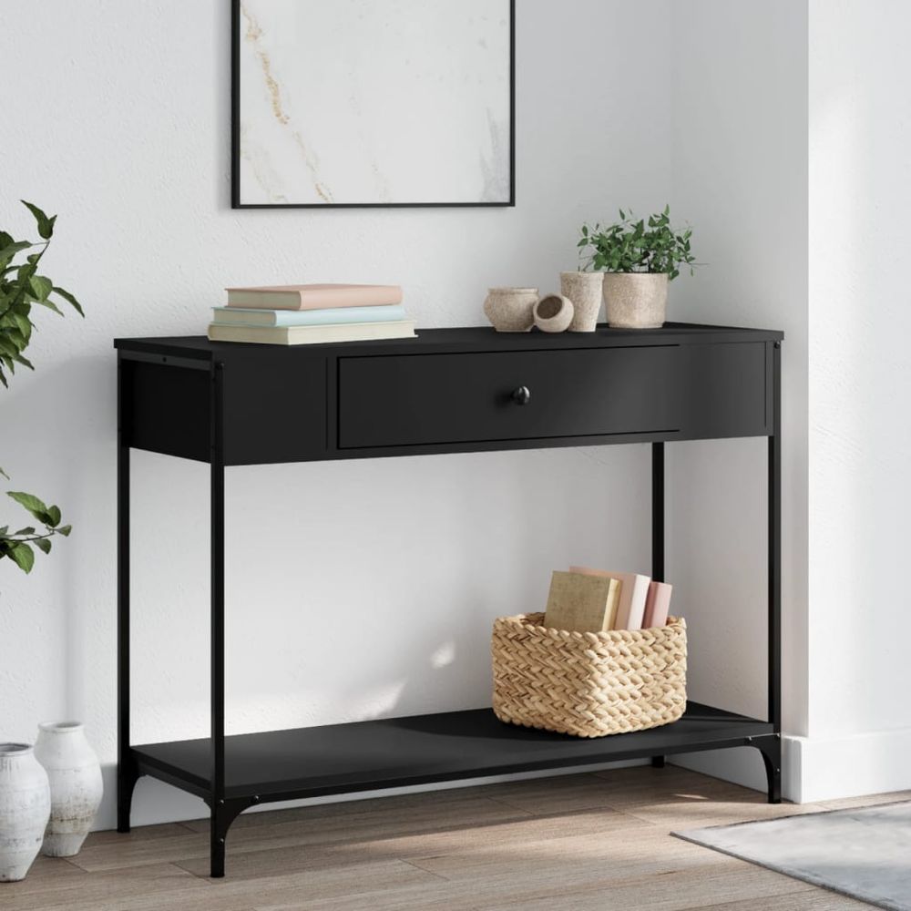 Console Table Black 100x34.5x75 cm vidaXL Engineered Wood - Console Table from vidaXL