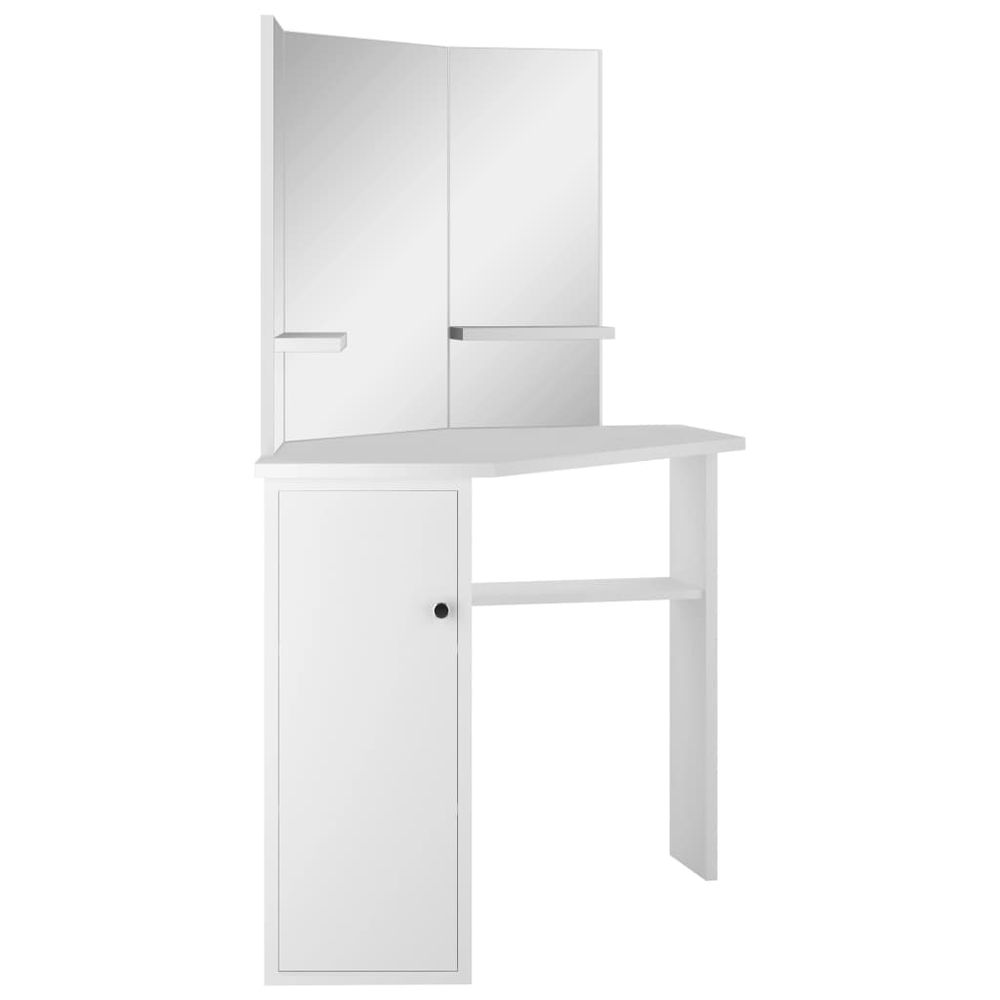 Corner Dressing Table Cosmetic Table Make-up Table vidaXL White - Console Table from vidaXL