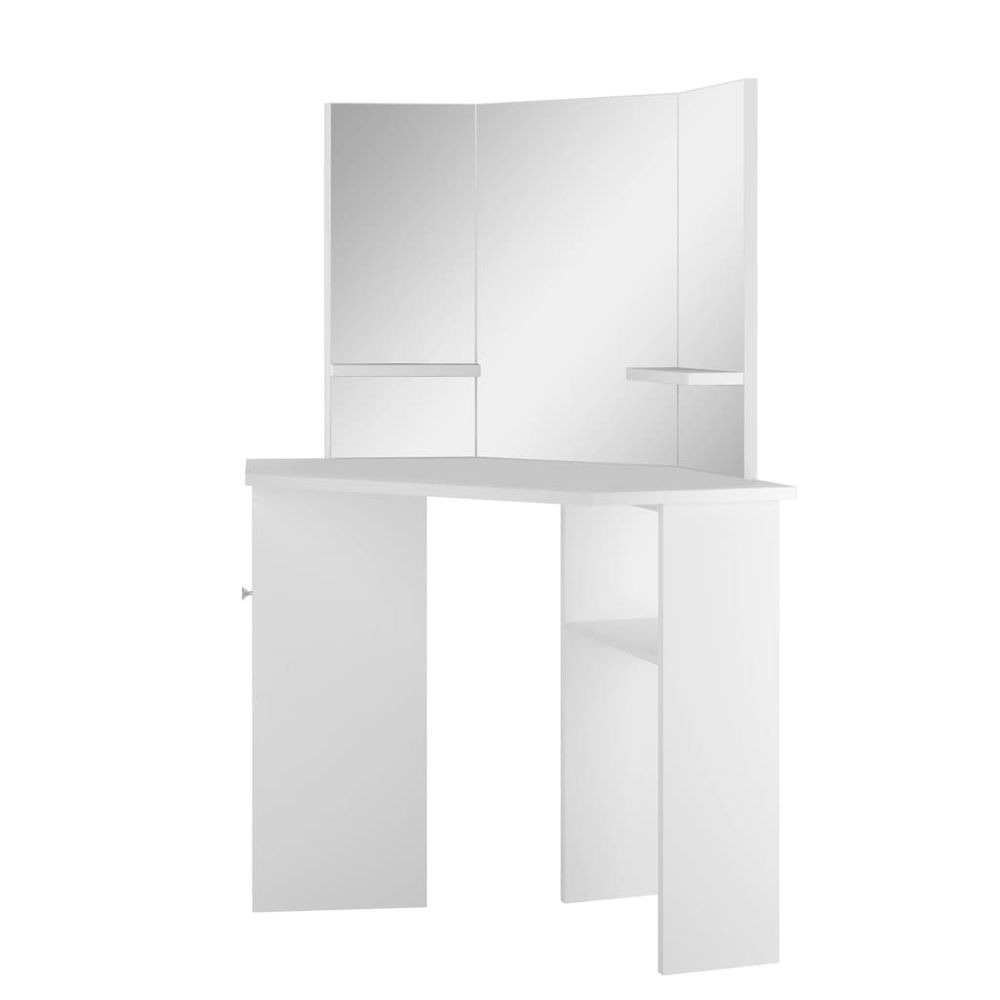 Corner Dressing Table Cosmetic Table Make-up Table vidaXL White - Console Table from vidaXL