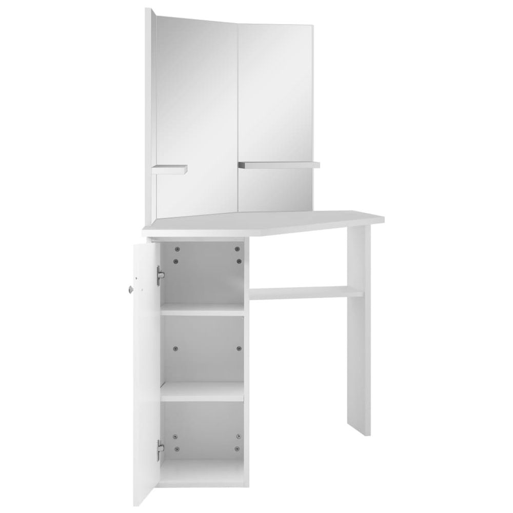 Corner Dressing Table Cosmetic Table Make-up Table vidaXL White - Console Table from vidaXL