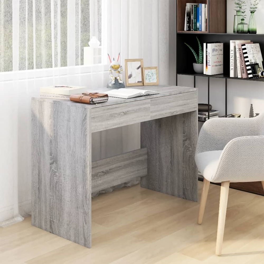 Desk Grey Sonoma 101x50x76.5 cm vidaXL Engineered Wood - Desk from vidaXL