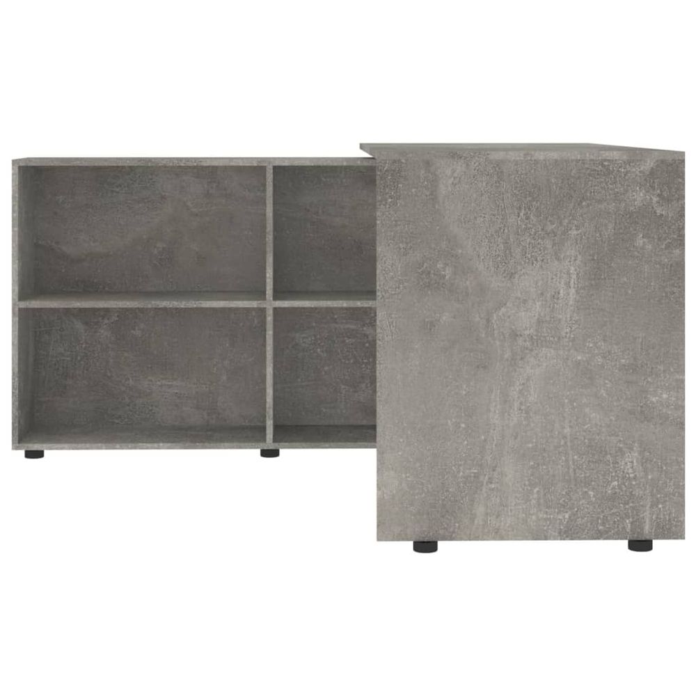 Corner Desk Concrete Grey Engineered Wood - Desk from vidaXL