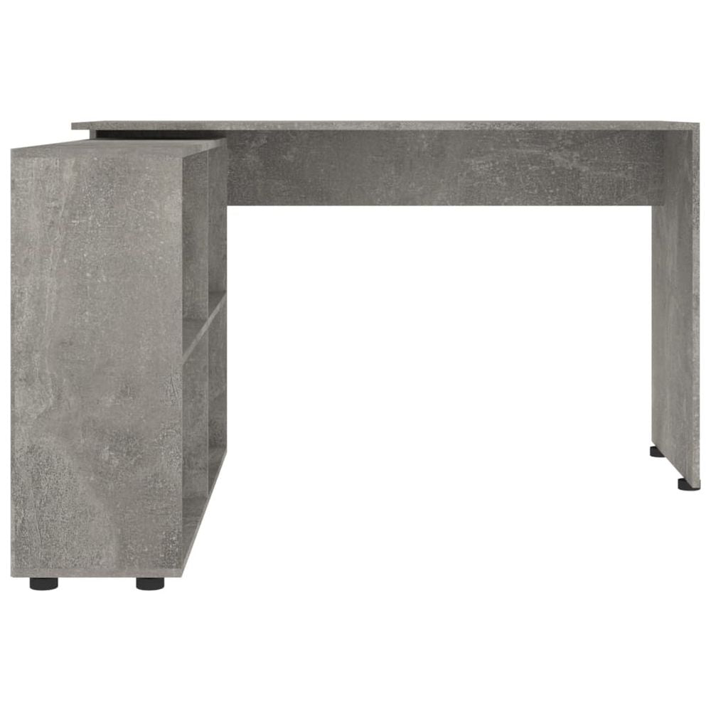 Corner Desk Concrete Grey Engineered Wood - Desk from vidaXL