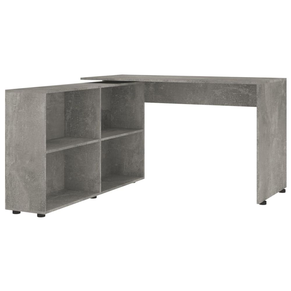 Corner Desk Concrete Grey Engineered Wood - Desk from vidaXL