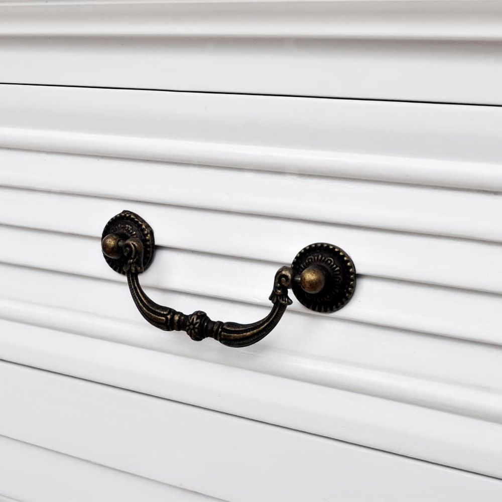 Double Pedestal Desk vidaXL White 140x48x80 cm - Desk from vidaXL