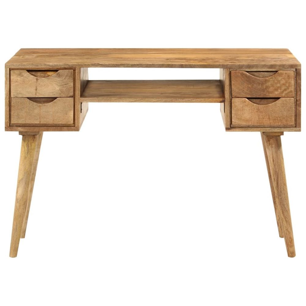 vidaXL Desk with Drawers 110x47x76 cm Solid Wood Mango - Desk from vidaXL