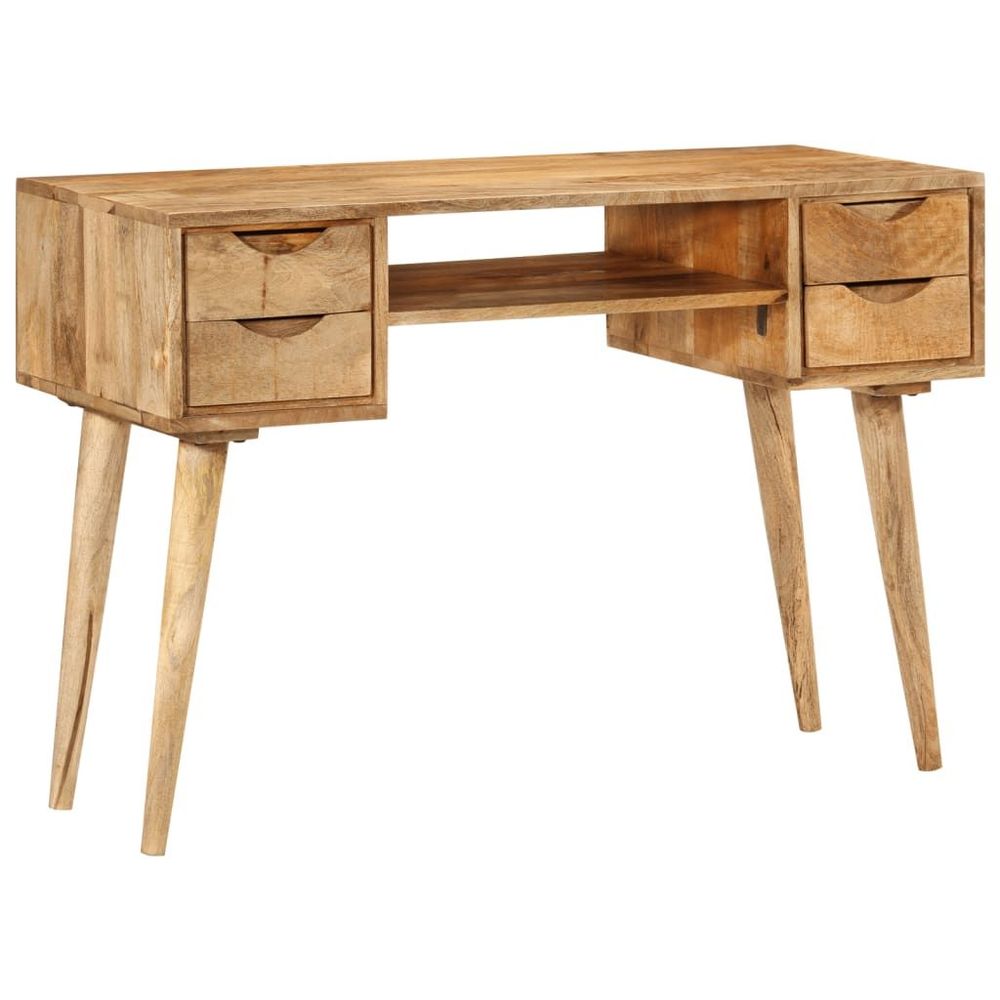 vidaXL Desk with Drawers 110x47x76 cm Solid Wood Mango - Desk from vidaXL
