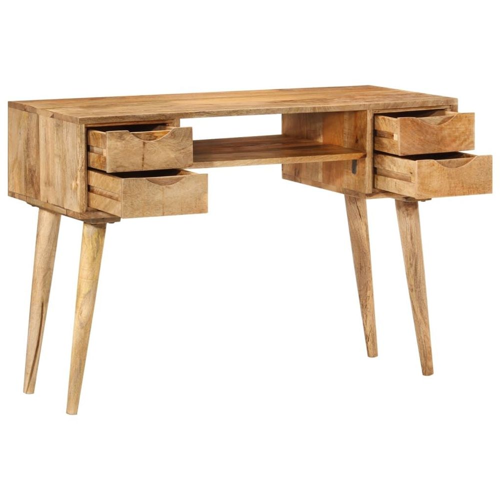 vidaXL Desk with Drawers 110x47x76 cm Solid Wood Mango - Desk from vidaXL