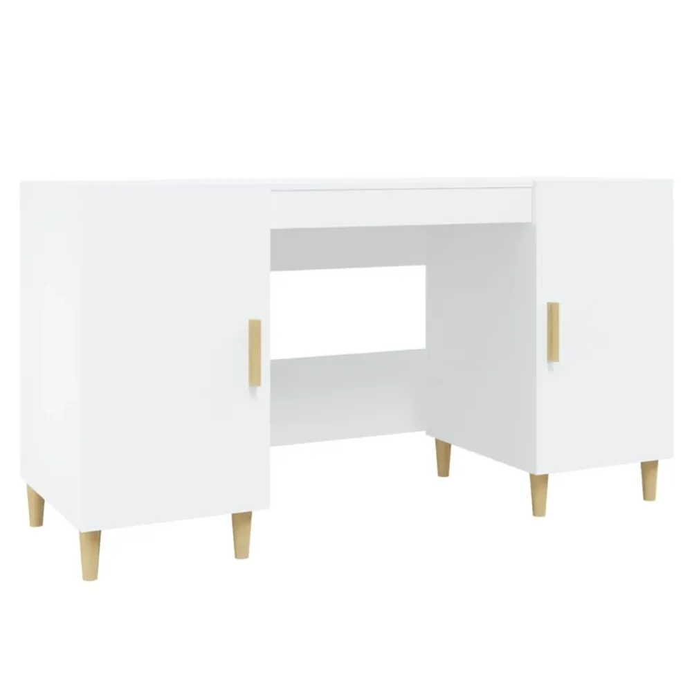 Desk Smoked Oak 140x50x75 cm vidaXL Engineered Wood - Desk from vidaXL