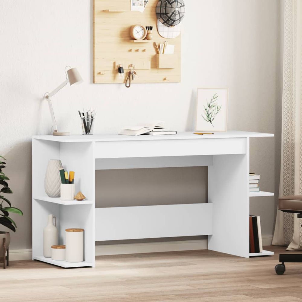 Desk White 140x50x75 cm vidaXL Engineered Wood - Desk from vidaXL