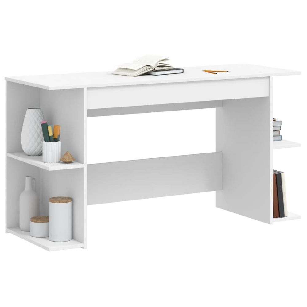 Desk White 140x50x75 cm vidaXL Engineered Wood - Desk from vidaXL