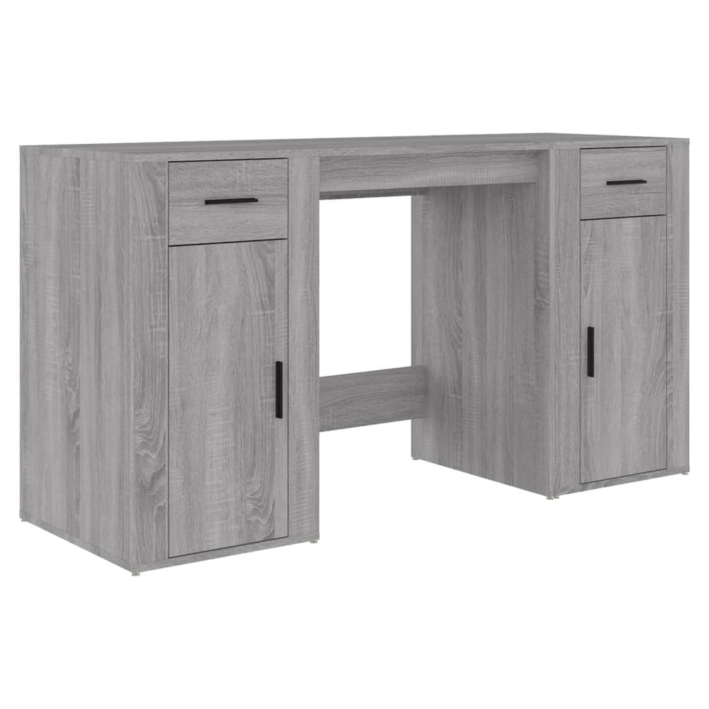 Desk with Cabinet White vidaXL Engineered Wood - Desk from vidaXL