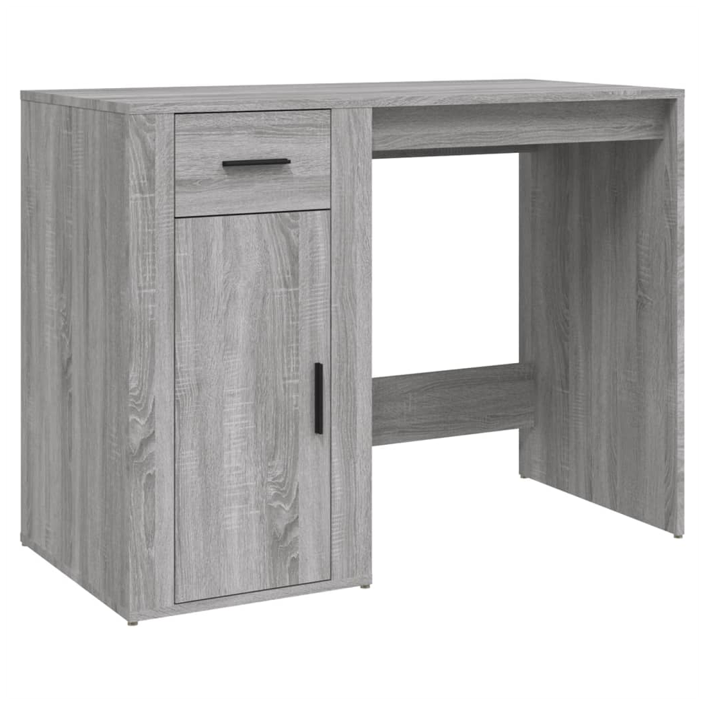 Desk with Cabinet White vidaXL Engineered Wood - Desk from vidaXL