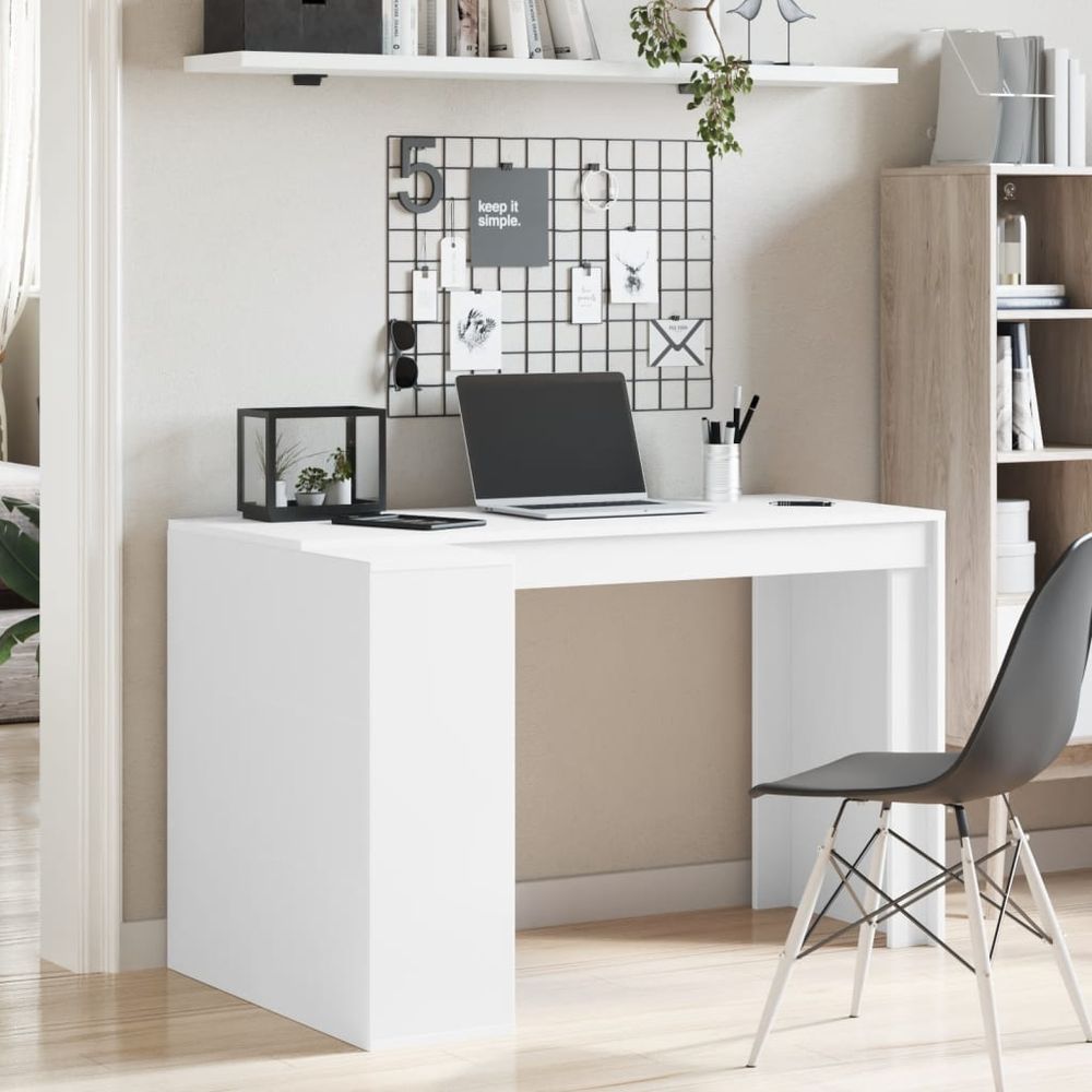 vidaXL Office Desk White 123.5x73.5x75 cm Engineered Wood - Desk from vidaXL