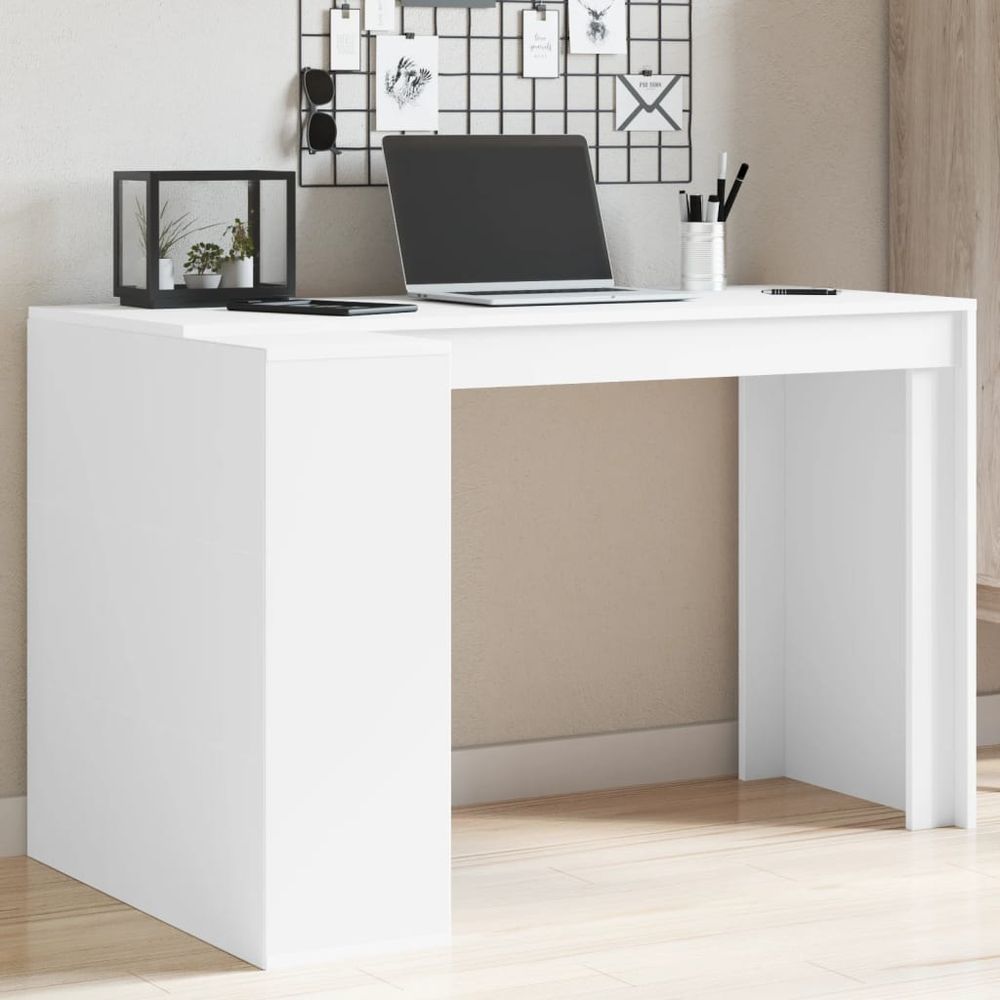 vidaXL Office Desk White 123.5x73.5x75 cm Engineered Wood - Desk from vidaXL