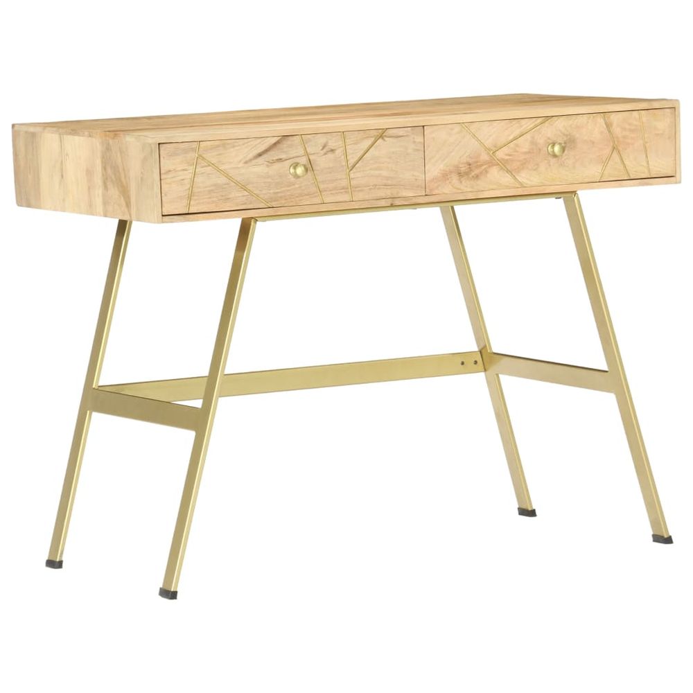 vidaXL Writing Desk with Drawers 100x55x75 cm Solid Mango Wood - Desk from vidaXL