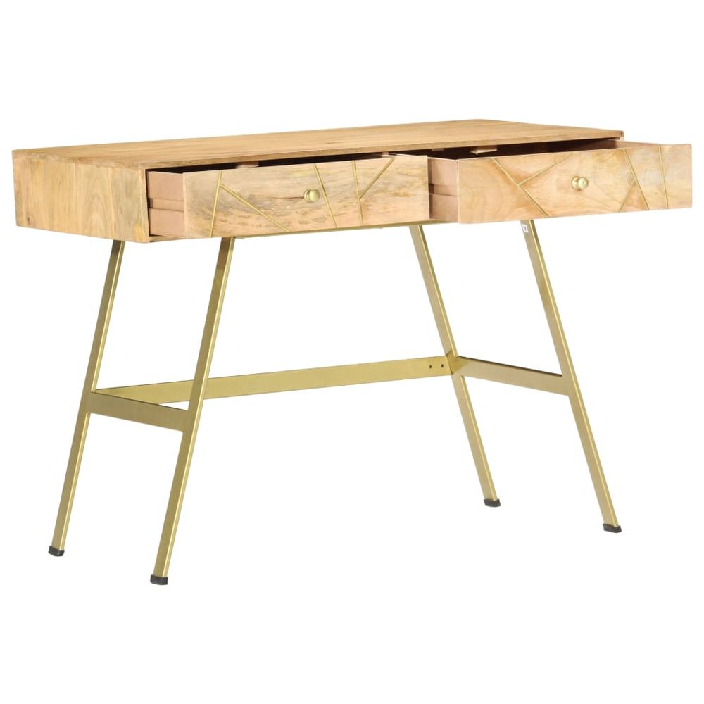 vidaXL Writing Desk with Drawers 100x55x75 cm Solid Mango Wood - Desk from vidaXL
