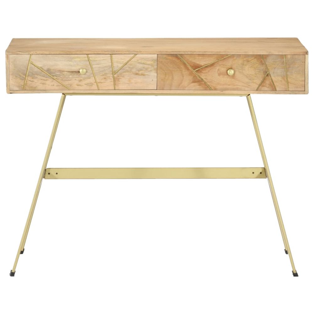 vidaXL Writing Desk with Drawers 100x55x75 cm Solid Mango Wood - Desk from vidaXL