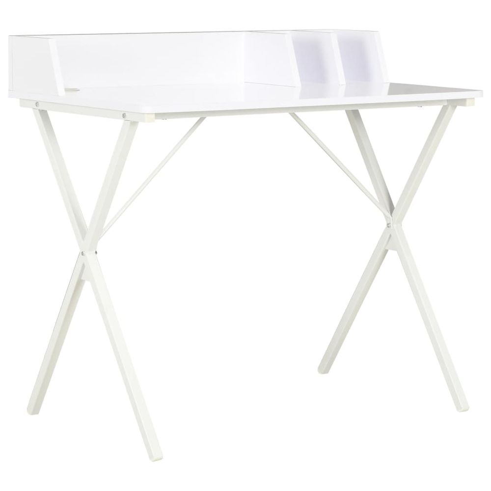 Desk White and Natural vidaXL 80x50x84 cm - Desk from vidaXL