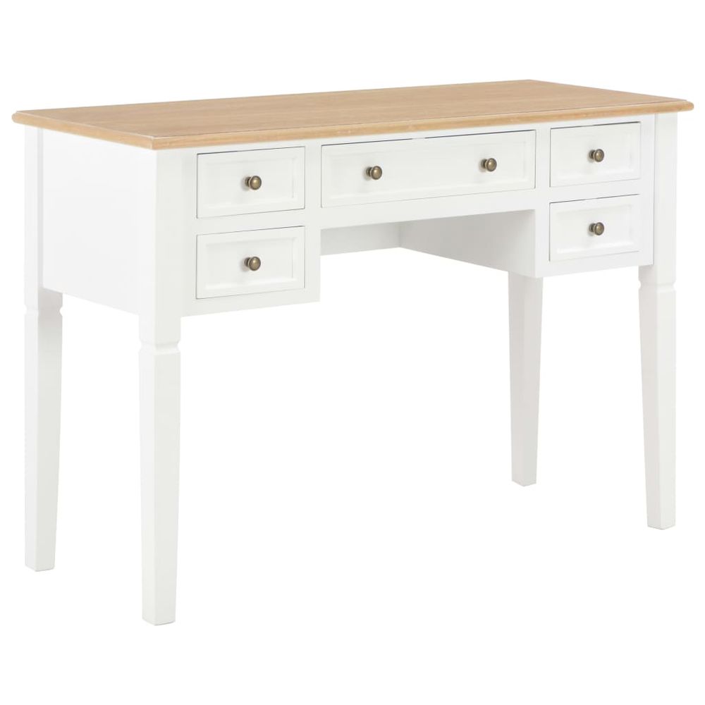 Writing Desk White 109.5x45x77.5 cm Wood - Desk from vidaXL