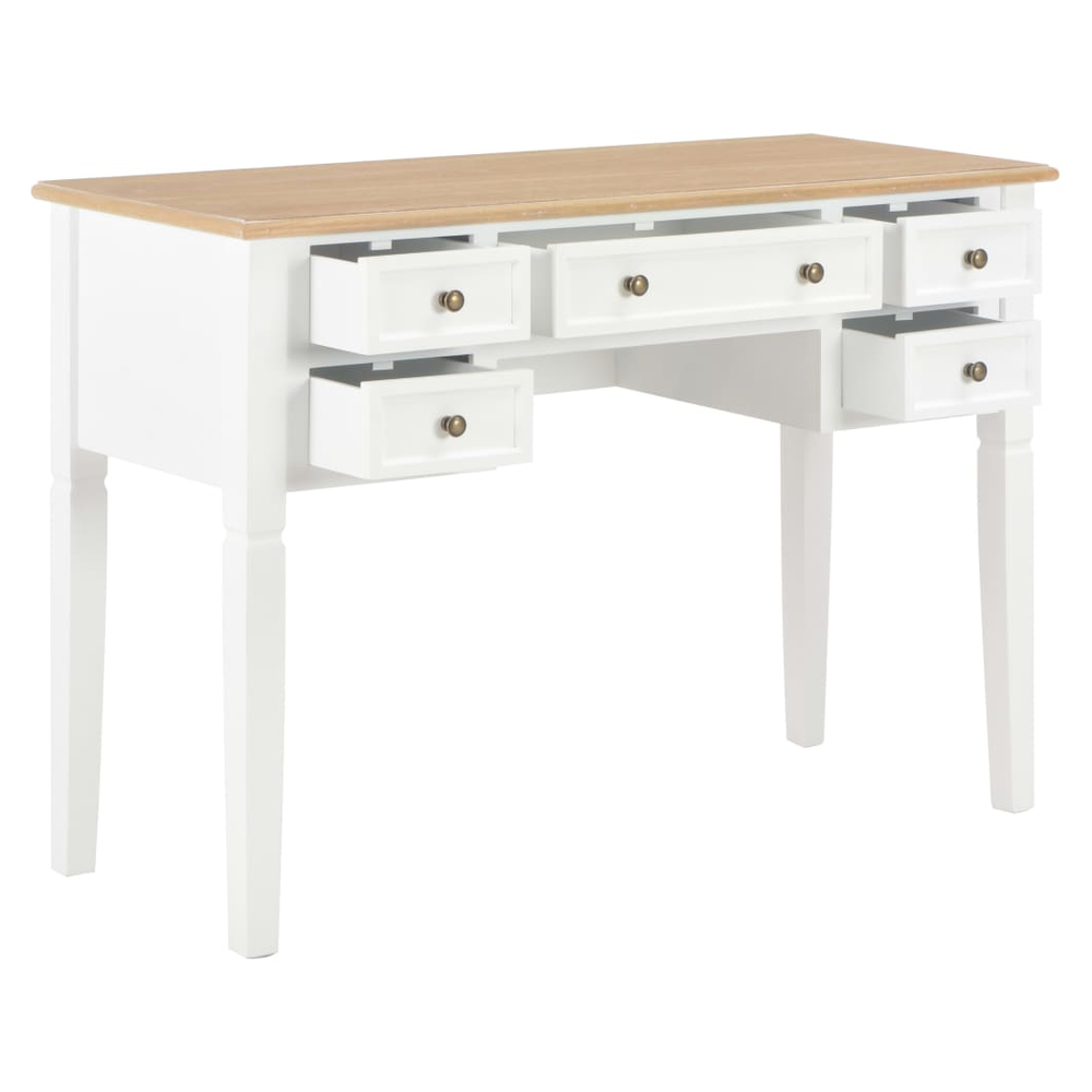 Writing Desk White 109.5x45x77.5 cm Wood - Desk from vidaXL