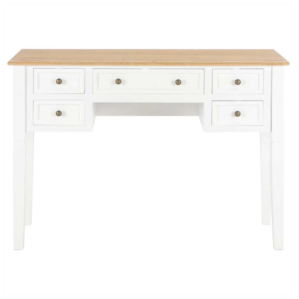 Writing Desk White 109.5x45x77.5 cm Wood - Desk from vidaXL